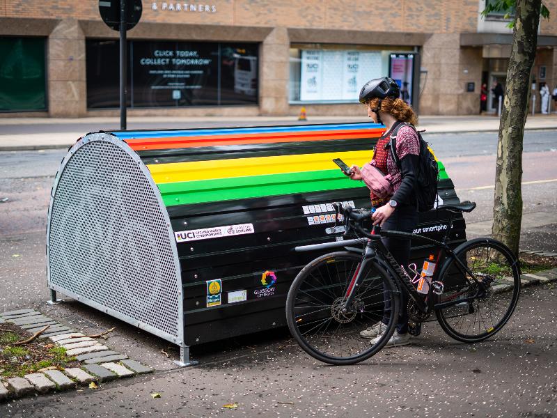 App-based cycle parking hubs in Glasgow city centre