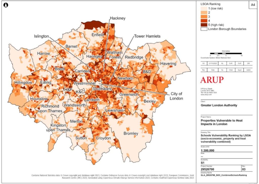 New data on London properties at risk from heat 